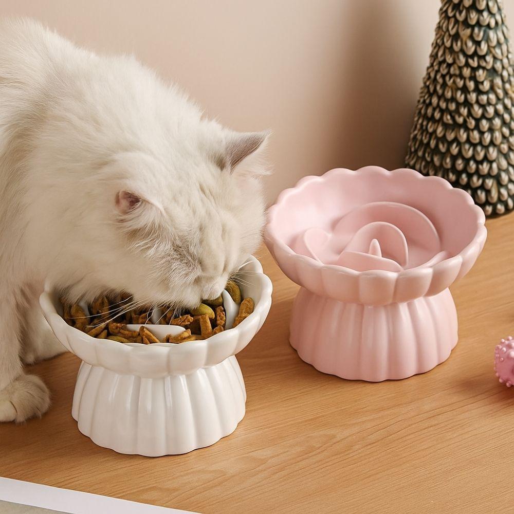 Anti-gulping Cat Food Bowl Anti Swallowing Pet Feeder Slow Feed Bowl  For Cats Small Dogs
