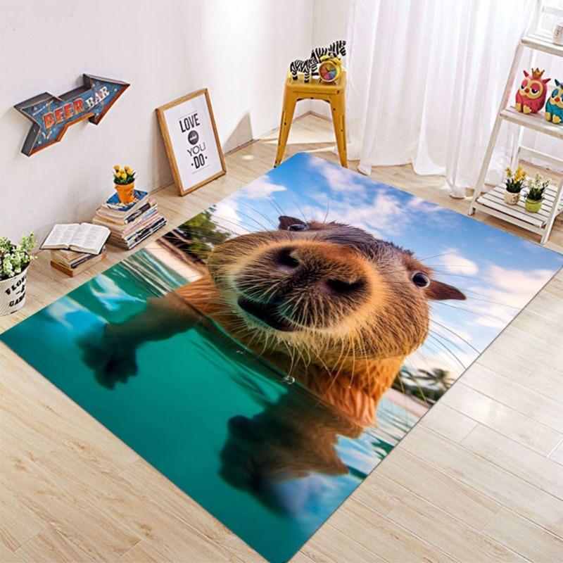 Animal Headshot Printed Carpet Living Room Sofa Bedroom Study Kitchen Entrance Mat Anti Slip Lightweight Home Decoration Carpet