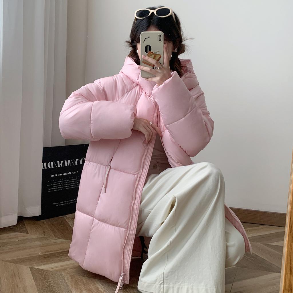 Puff-fühlender Weicher Brotanzug Winter Neu Koreanische Version Lockerer Kapuzen-Baumwollanzug Damen Mittellanger Baumwollanzug Damenjacke