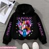 KPop Demon Hunters Cute Print Boys Girls Hooded Sweatshirt Children's Fall and Winter Casual Fashion Warm Pullover Sweatshirt
