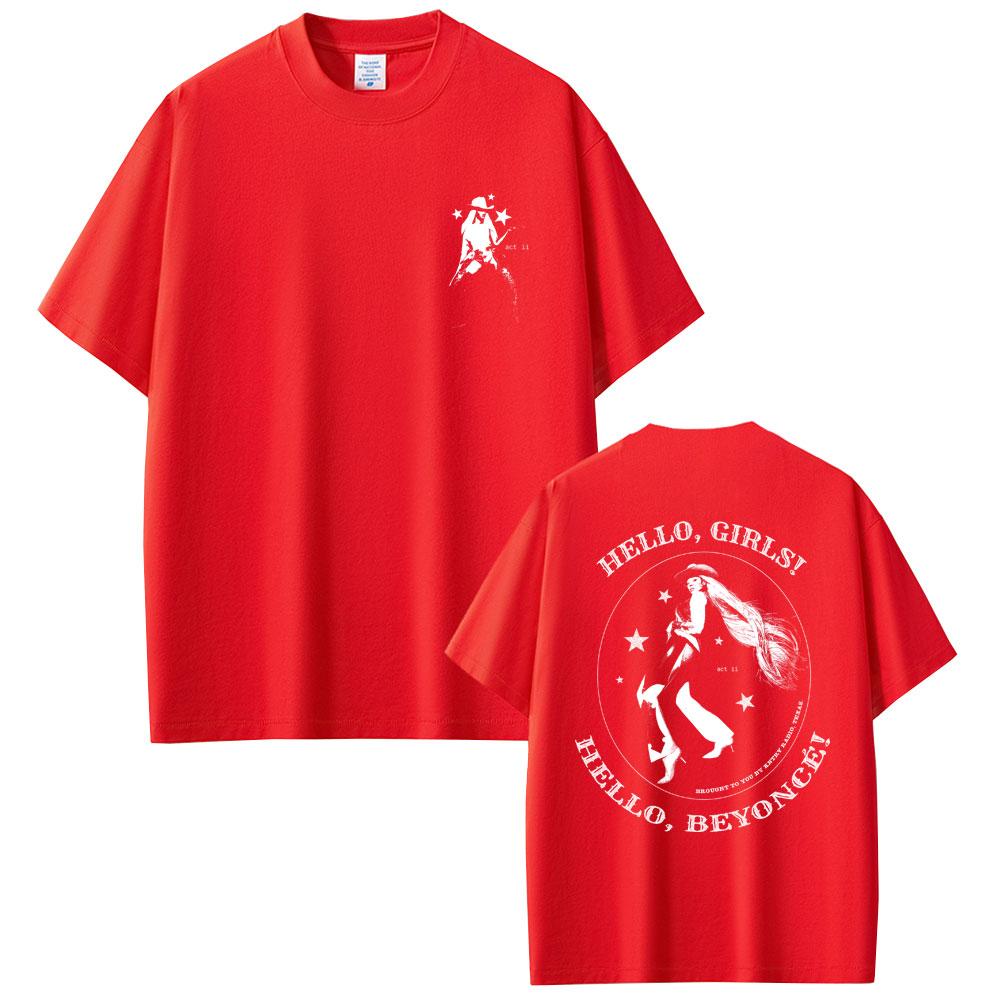 

Hello Girl Hello Beyonce Graphic T Shirts Cowboy Carter 2025 World Tour Streetwear Men Women Fashion Vintage Oversized Tshirt S