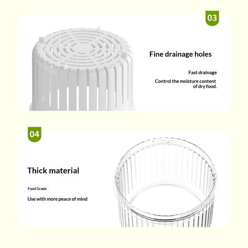 Sealed Fresh-Keeping Box Kitchen Refrigerator Storage Box Plastic Food Drain Storage Round Onion Ginger Garlic Storage Box