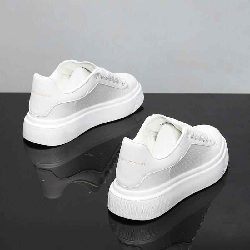 Spring McQueen Platform Leather Black Tail Casual Board Shoes Muffin Heightening Sports Dad Shoes 2