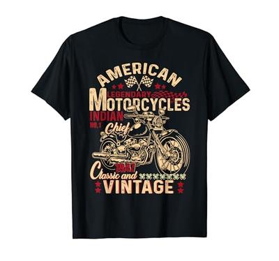 Retro Vintage American Motorcycle Indian Old Biker Funny T-Shirt