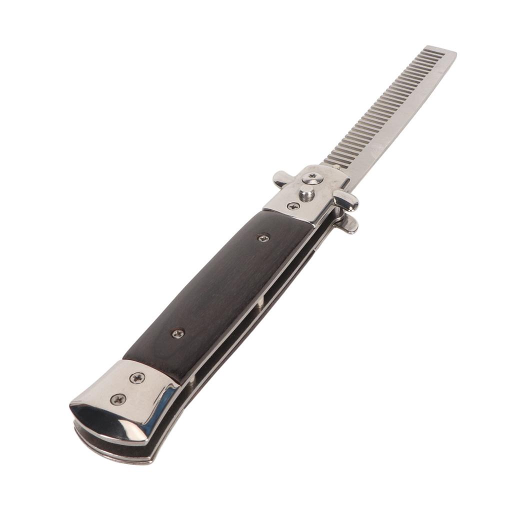 Switchblade Comb Men Automatic Push Button Foldable Pocket Oil Hair Comb for Hair Beard Moustache