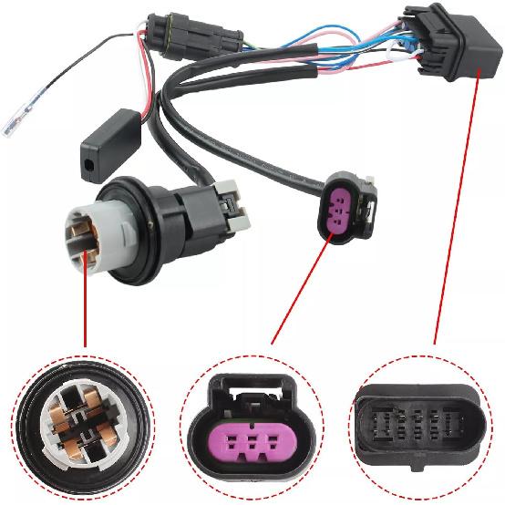 2pcs Car Headlight Lamp Wiring Harness Adapter for Dodge Ram 1500 2500 3500 2013-2018