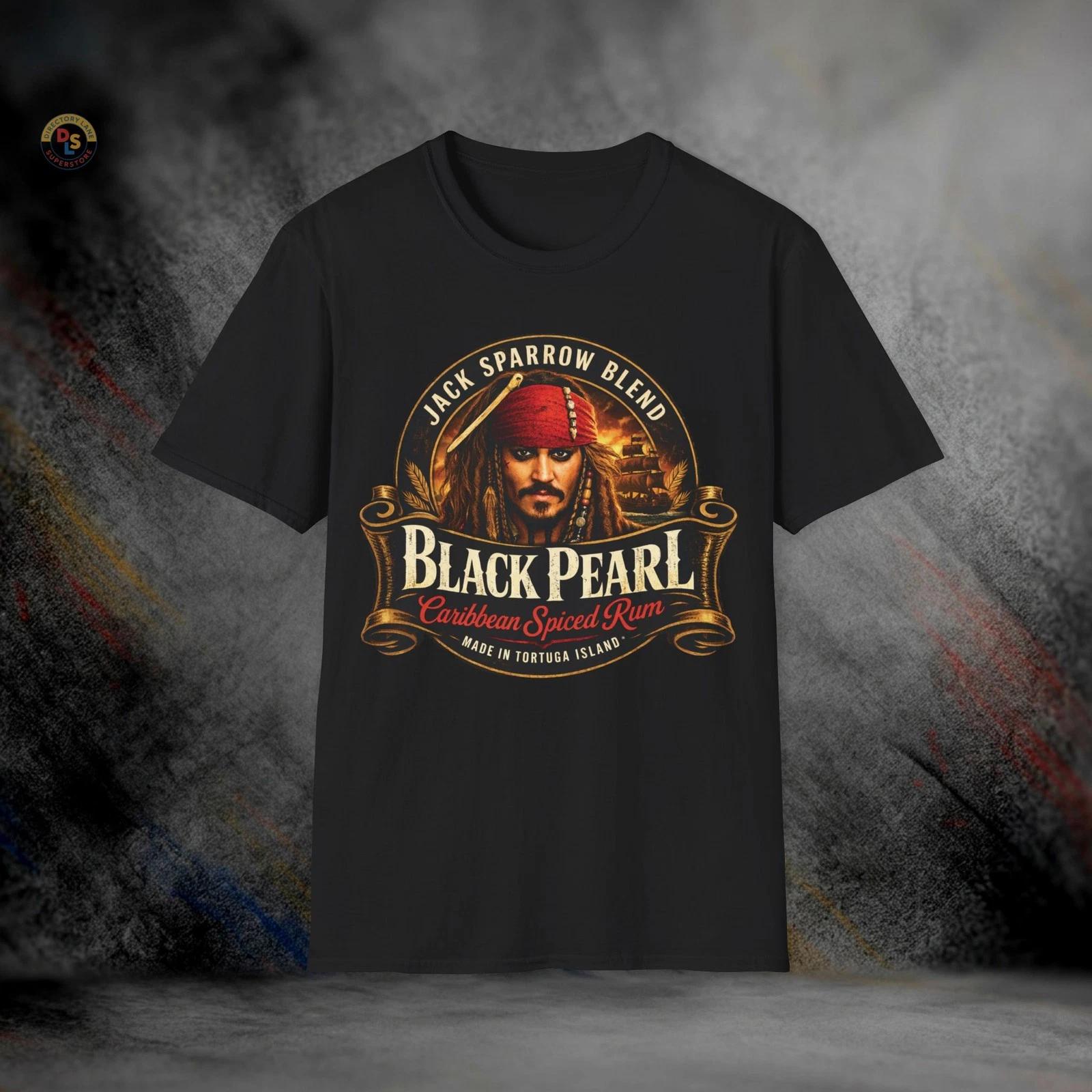Black Pearl Spiced Rum Pirates Sparrow T-Shirt | Softstyle Tee XXXXL
