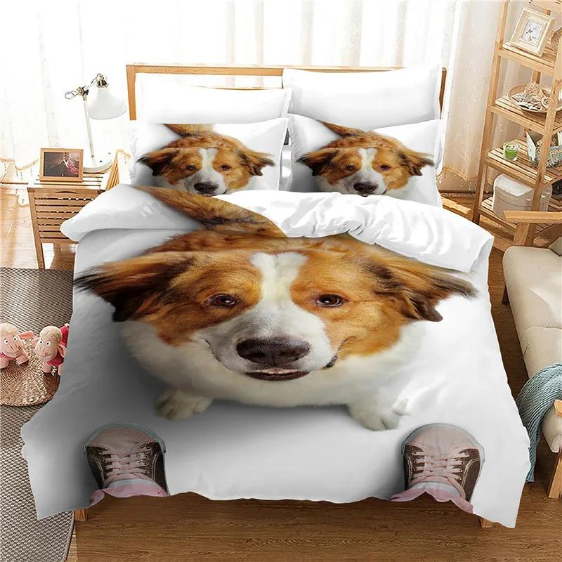 Comforter 3D Print Dachshund Cute Pug Dog Bedding Set Single Size 135X200Cm Microfiber Cartoon Animal Comforter