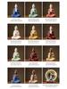 Ceramic Seated Guanyin On Lotus with Light Ring and Anjali Mudra for Home Decor