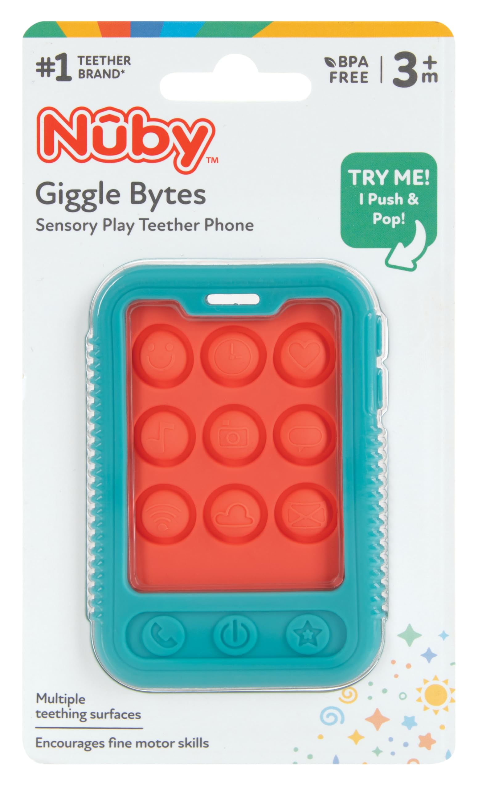 

Nuby Giggle Bite Teething Toy, BPA-Free Silicone, Green, NU-80944 зелёный