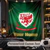 TapestryWales Rugby Custom Name Text Personalized Wall Hanging Tapestry Home Wall Decor
