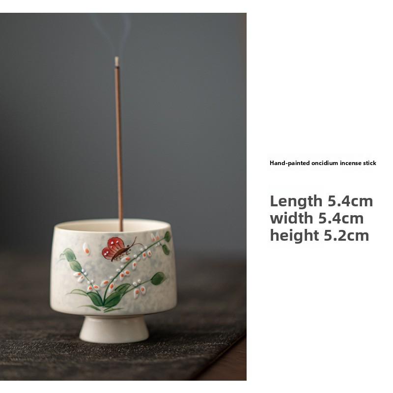 Yishengtang Hand Painted Orchid Incense Holder Small Creative Home Decor Chinese Style