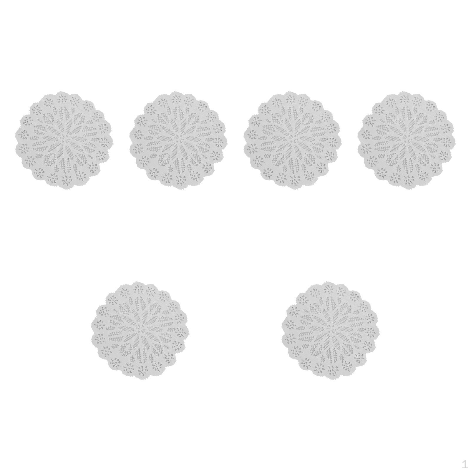 

6 шт. Ретро кружевные салфетки под тарелки, нескользящие салфетки под стол, салфетки под чашки для праздников, вечеринок, белый