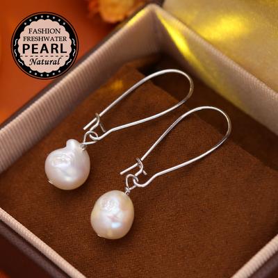 SENIKO Orecchini di perle barocche di grandi dimensioni d'acqua dolce naturale Orecchini pendenti di perle di moda per gioielli da donna