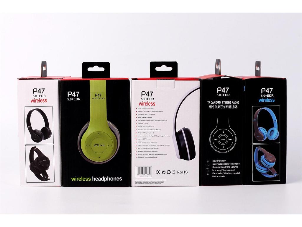 P47 Foldable Over-Ear Wireless Bluetooth Headphones