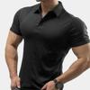 Herren Sommer Schnelltrocknend Atmungsaktiv Revers T-Shirt Neues Poloshirt Kurzärmlig Weiße Basis Slim-Fit Sporttop