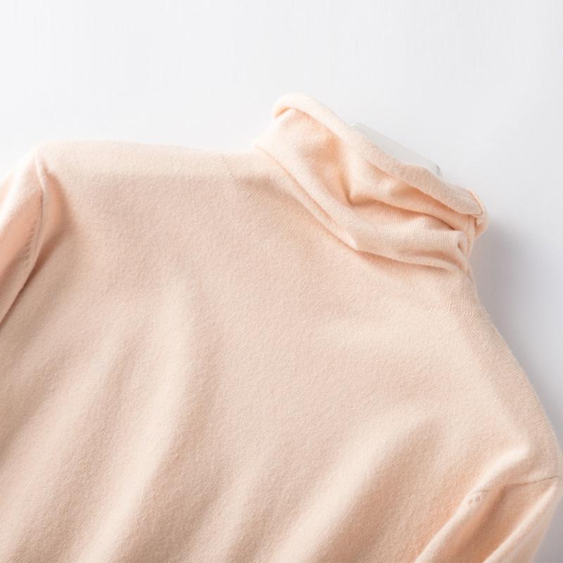 Damen Herbst Winter Übergröße Rollkragenpullover - Dickes Flor-Kragen Kurz Einfarbig Slim-Fit Strick Basis-Schicht Pullover