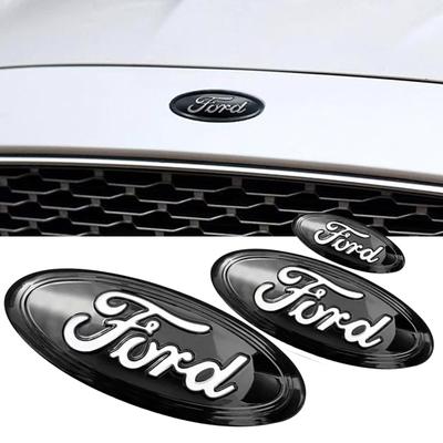 Car Sticker 3pcs Car Front Rear Cover Badge Steering Wheel Sticker for Ford Kuga Mondeo Explorer Escape ST Focus Edge Taurus Equ