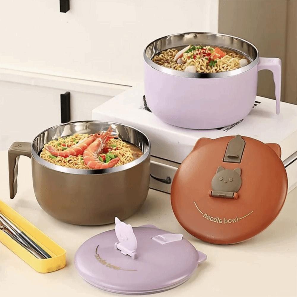 1300 ML Student Instant Noodle Bowl 304 Stainless Steel Lunch Box Food Container  Student