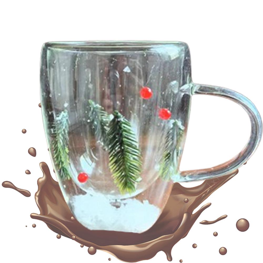 

Кружка Сосна Рождественская Коллекция Чашка Кофе Чай Кружка Сосны Зимний Праздник Чайная Чашка Изолированное Стекло С Двойными Стенками Для Дома 250ml