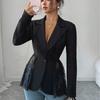 Womens A-Line Blazer Lace Waist Slim Fit Casual Outerwear 2025