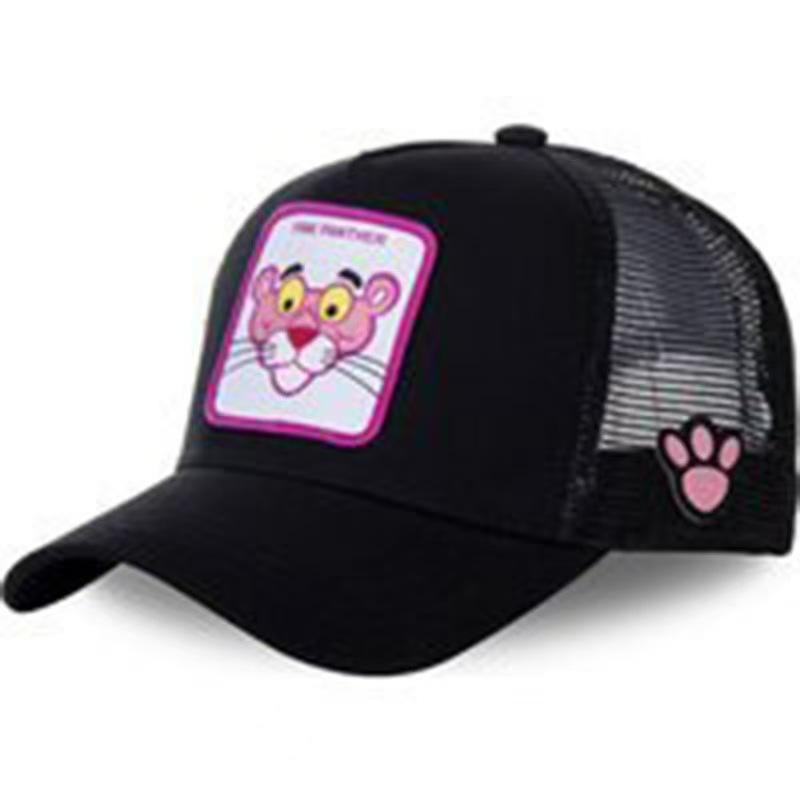 

Cartoon pink playful leopard baseball cap anime hip hop net hat American trucker hat L