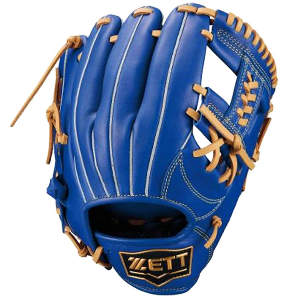 

ZETT Youth Soft Steer Baseball R Brown BJGB74530F Glove, All-Around, Blue/P (2532), Size M,