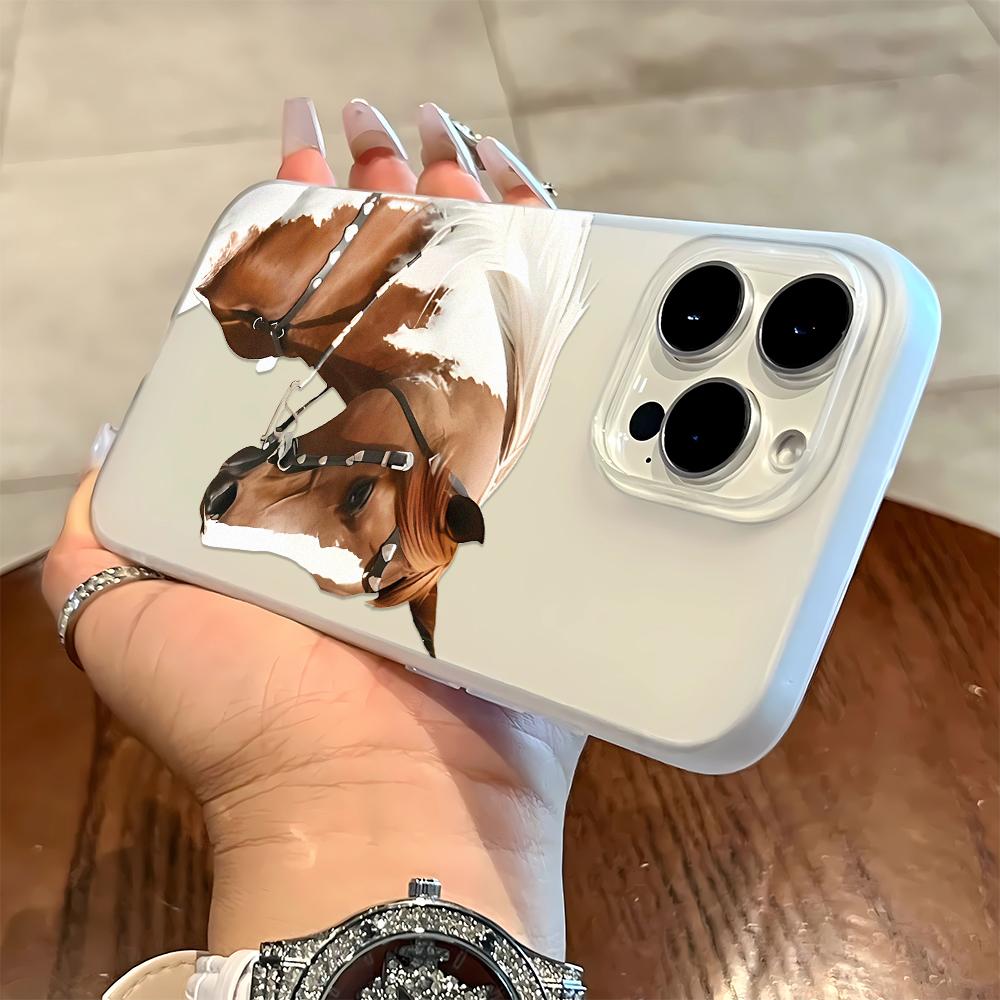 

White Horse Design Phone Case For IPhone 17 16 15 14 Plus 13 12 11 Pro MAX Air Screen Protector Casing Shockproof Cover iphone 11 Pro