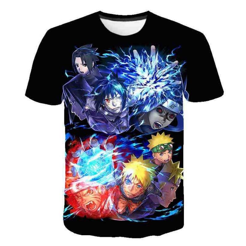 New Naruto Cartoon Character 3D Digital Printed Men's Cartoon T-shirt