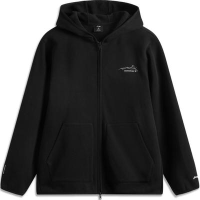 Li Ning CF Αδιάβροχο Καρδιγκάν με Κουκούλα Φαρδύ Μακρυμάνικο Φλις Ζεστό Φούτερ Unisex φούτερ Μαύρο AWDU967-5