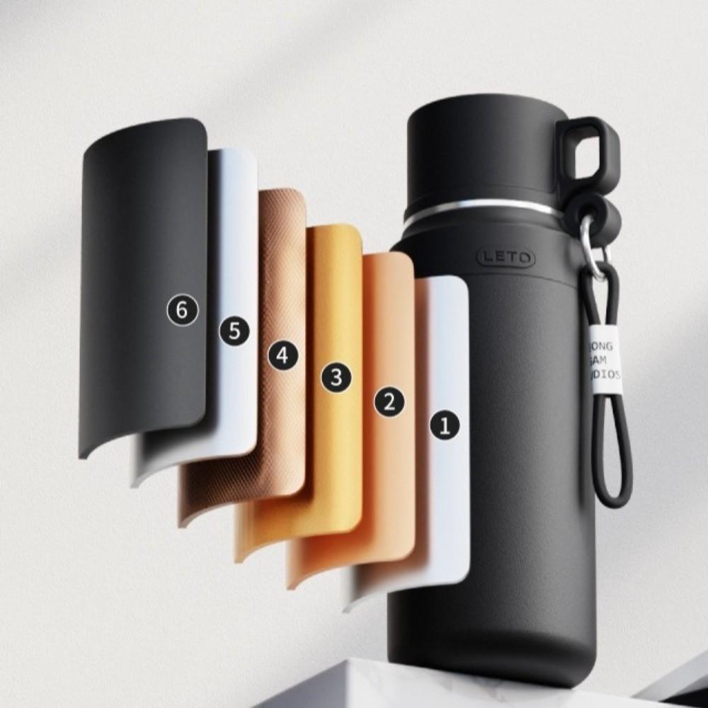 Large Capacity Insulated Cup One Cover Two Use Outdoor Water Bottle