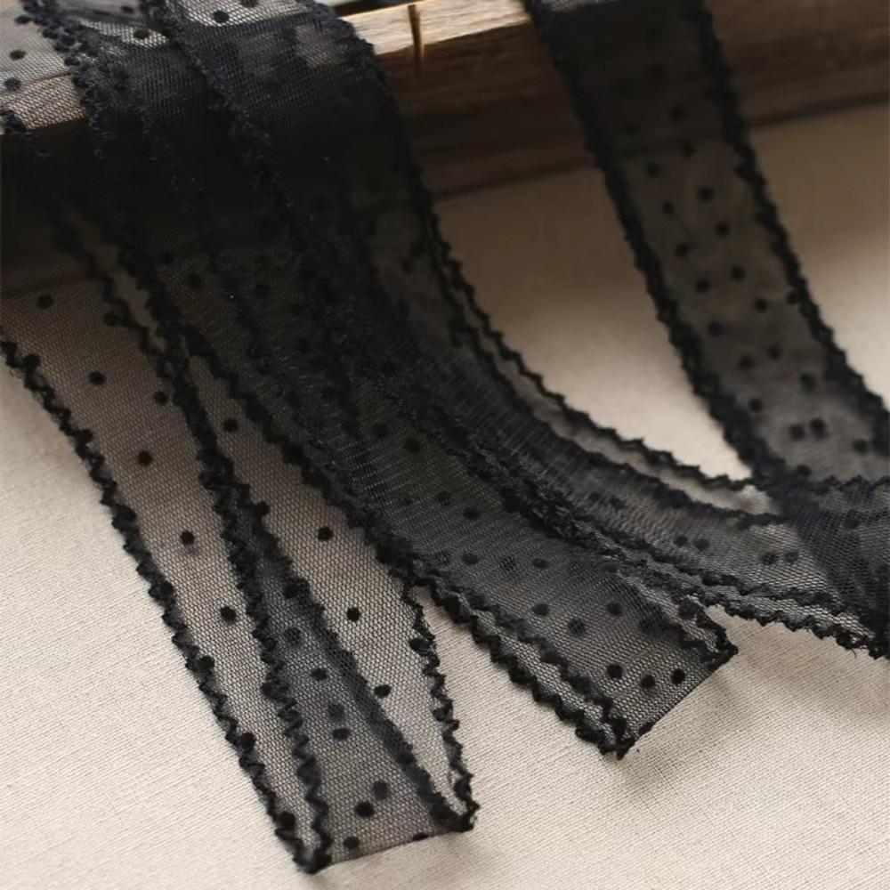 Dekorationsmaterial Retro-Spitzenbesatz 5cmx5M DIY Pünktchen-Netzband Tüll Weiche Brautschleier-Accessoires Bekleidung