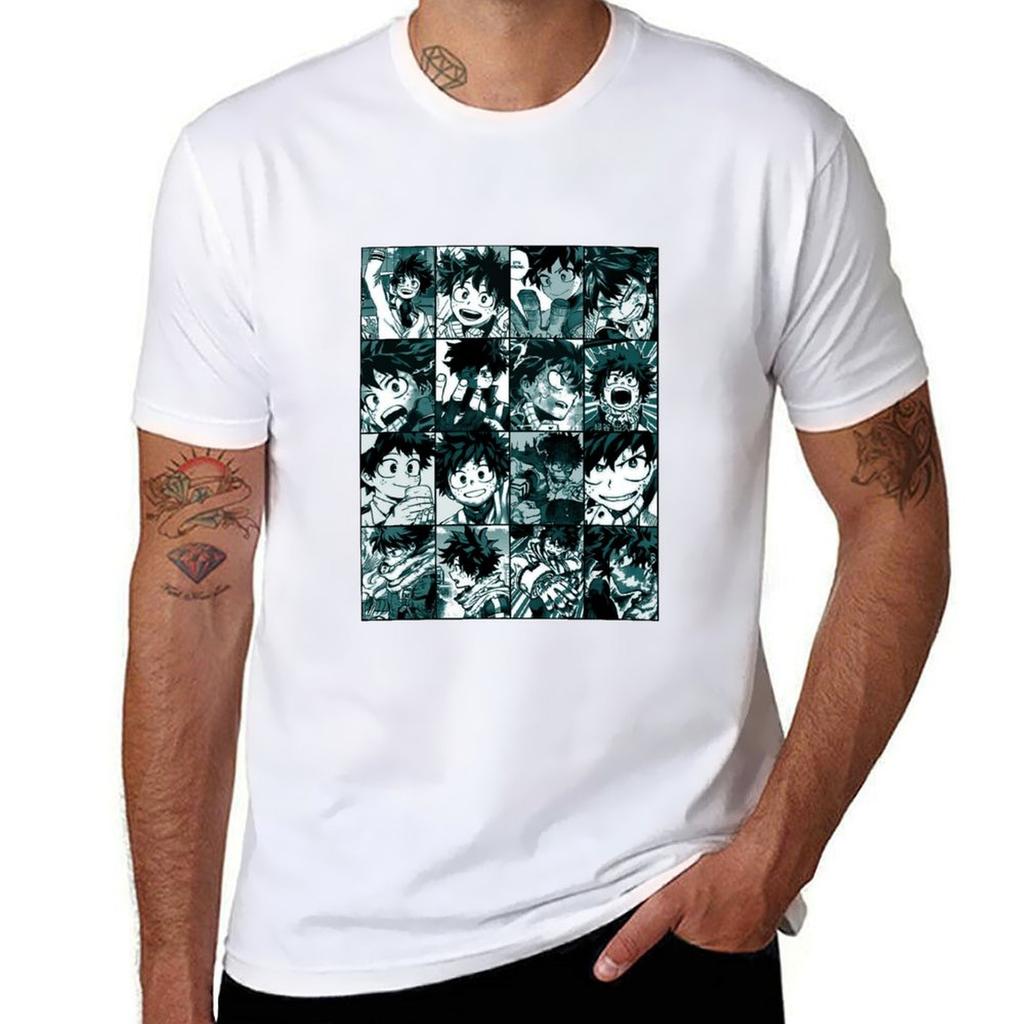 DekuMHA hero manga panel collage 2 TShirt Casual Streetwear Short Sleeve Tee