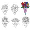6/12pcs DIY Bouquet Handmade Greeting Card Postcard Paper Bouquet Party Supplies 2D Bouquet Carnation 6 Styles