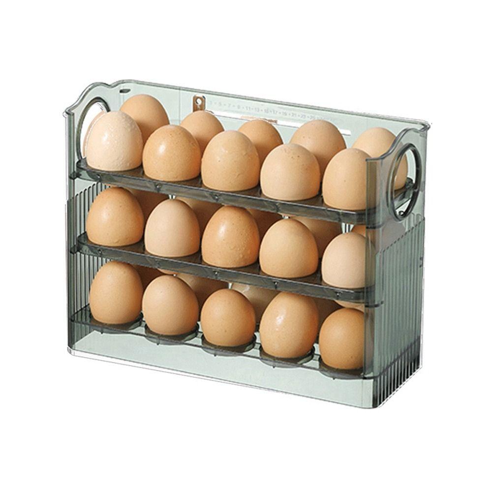 Holder 30 Egg Cartons Space Saving Egg Storage Box Food Containers Refrigerator Organizer Egg Tray