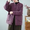 Women's Zen-Style Cotton Padded Jacket with Frog Buttons - Artistic Chinese Winter Top