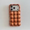Custodia per Telefono Cover Case Colore Solido Lucido Opaco Placcata con Motivo a Griglia per Pane Stereoscopico Creativo per iPhone 17 16 15 14 13 12 Pro Max