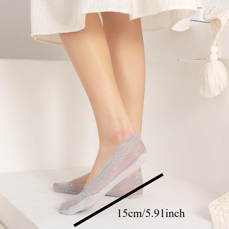 Socks Women's Slippers Socks Invisible Boat Mesh Lace Thin Short Non-slip Cool Sexy Breathable