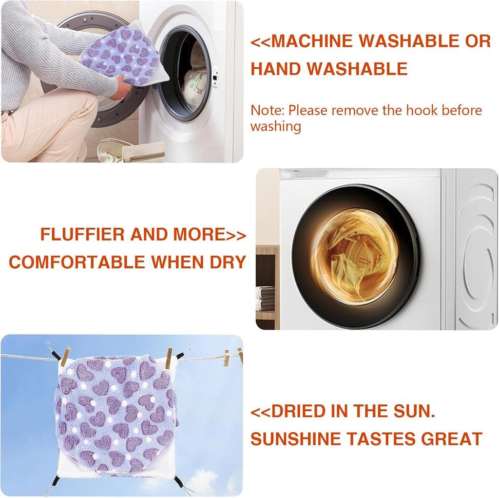 Hammock for Rat Guinea Pig Hamster Cage Double Thick Plush Warm Hanging Tree Bed Small Animal House Nest Sleeping Bag Pet Supply