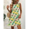 Sleeveless Dress Women O Neck 3d Print Midi Dresses Comfortable Plus Size 8XL Beach Clothing