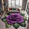 Yousheng Floral Plush Floor Mat 3D Optical Illusion Flower Rug Non-Slip Water-Absorbent Bath Mat for Living Room Bathroom Kitchen