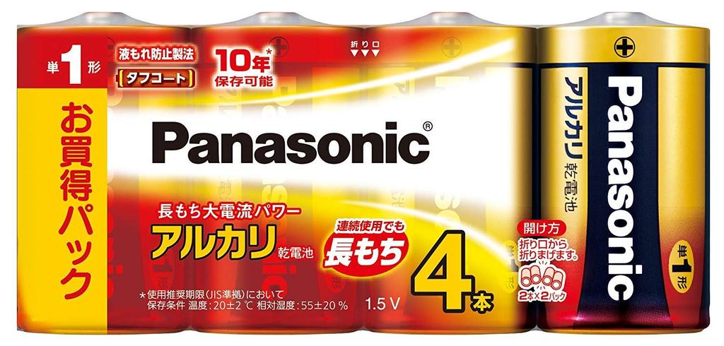 Panasonic Alkaline Size Batteries, D, 4-Pack