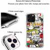 for iPhone 16 Pro Max Case with Pop Culture Design,Aesthetic Cartoon Pop-Art Sticker Bomb Collage Pattern Case for Men Women,Clear Slim Soft TPU