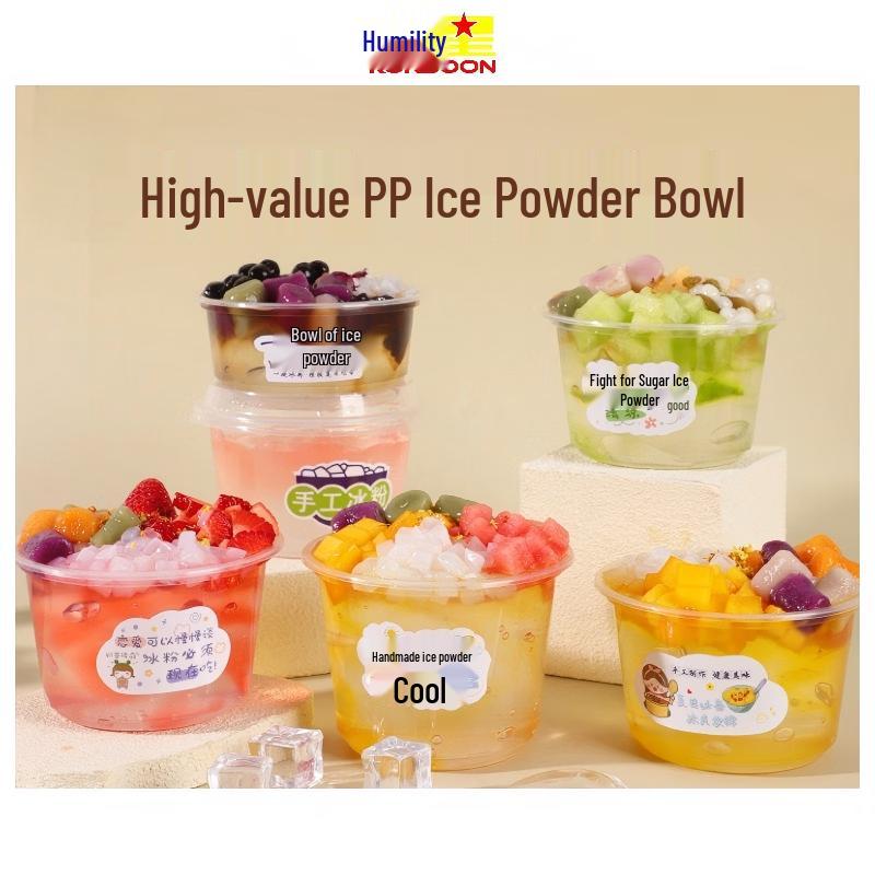 Disposable PP Dessert Bowls with Lids