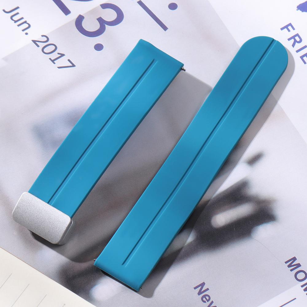 18mm 20mm 22mm Folding Buckle Silicone Strap for Rolex Band Universal Soft Rubber Strap Quick Release Replacement Bracelet