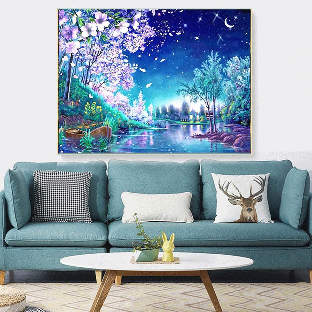 Full Round Diamond Mosaic Scenery 5D Diy Diamond Painting Diamond Embroidery Sale Picture