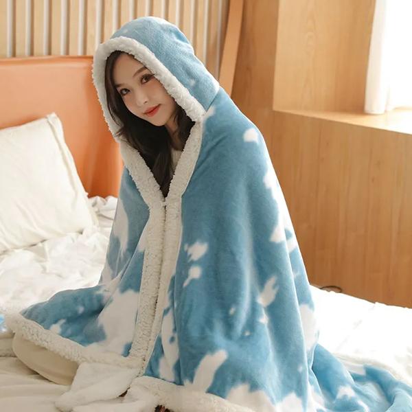 WTEMPO Toamnă Iarnă Crăciun Fulg de Nea Gros Lână Miel Multifuncțional Pătură Șal Pelerină Pătură Flanel Mare Pătură de Pui de Somn