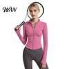 Thumb Hole Sleeves Yoga Top Women Long Sleeve Workout Tops Quick Dry Full Zip Crop Athletic Slim Sweat-wicking Wear Fit Shirts Sportwear with
