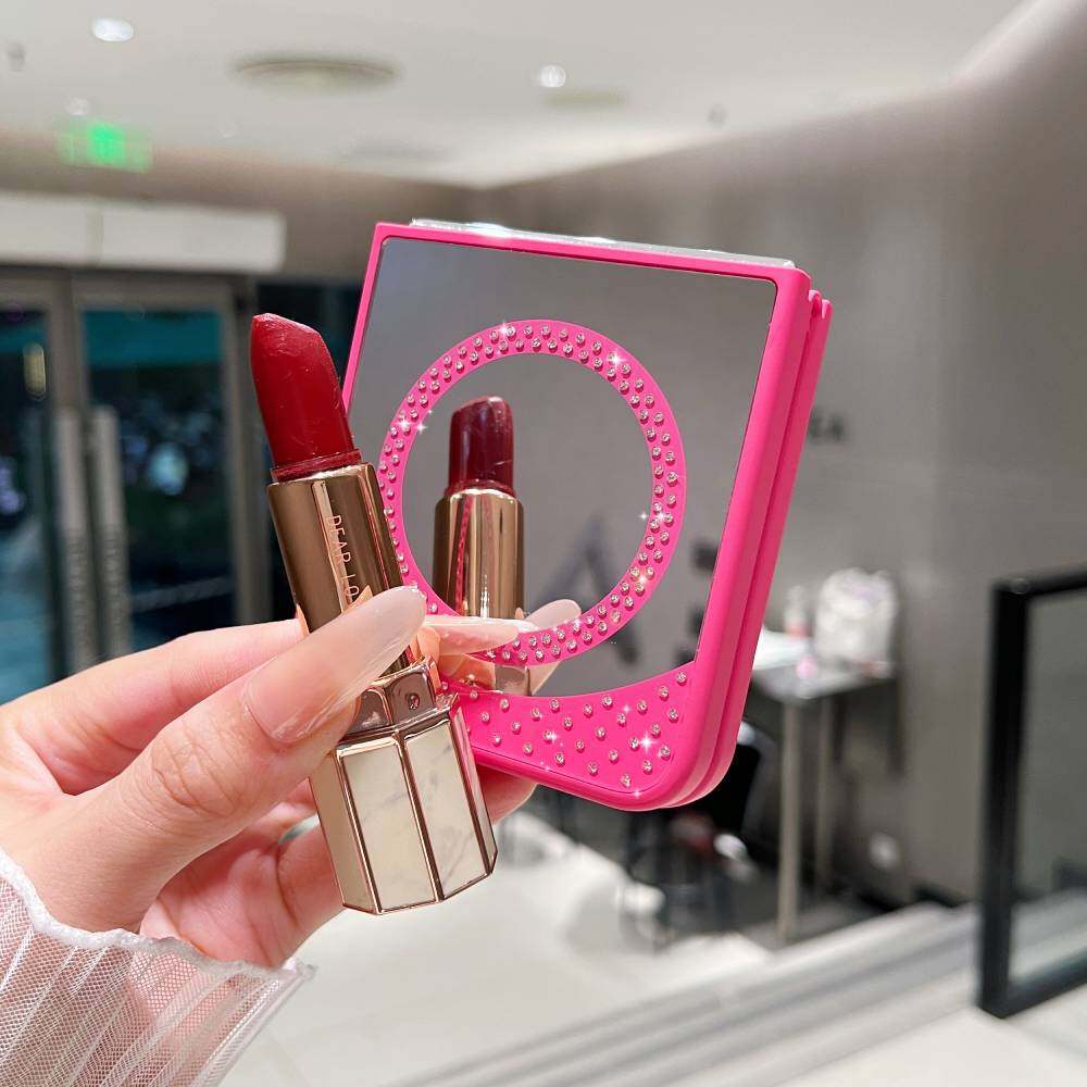 Zrcadlové pouzdro pro Samsung Galaxy Z Flip3/ Flip4/ Flip5/ Flip6 MagSafe magnetické bezdrátové nabíjení Módní make-up bonbónové barvy třpytky kryt na telefon