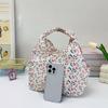 Fashionable Floral Pattern Lunch Carriers Elegant Women's Lunch Bag with Multiple Pockets Casual Work Zippered Handbag